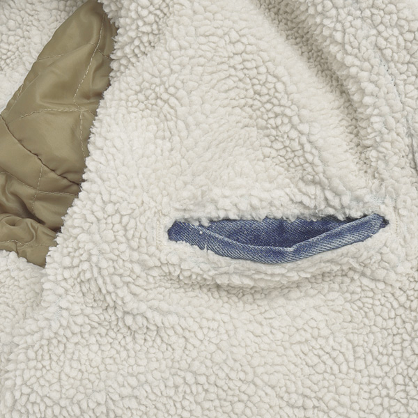 Levi's リーバイス a3180-0000 SILVERTAB アウター シェルパ トラッカージャケット ミディアムインディゴ ストーンウォッシュ 裏地ボア素材 優れた保湿性 画像