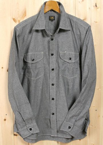 Lee メンズ 19606-201　シャンブレー　綿100％ ワークシャツ　ツーポケット画像