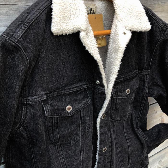 Levi's リーバイス a3180-0000 SILVERTAB アウター シェルパ トラッカージャケット 05）ブラック　HARLEY SHERPA 裏地ボア素材 優れた保湿性 の画像