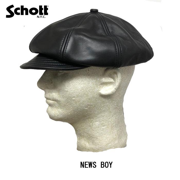 Schott ショット LEATHER NEWS BOY　 782-2974001  010）BLACK  ラムレザー　羊革の画像