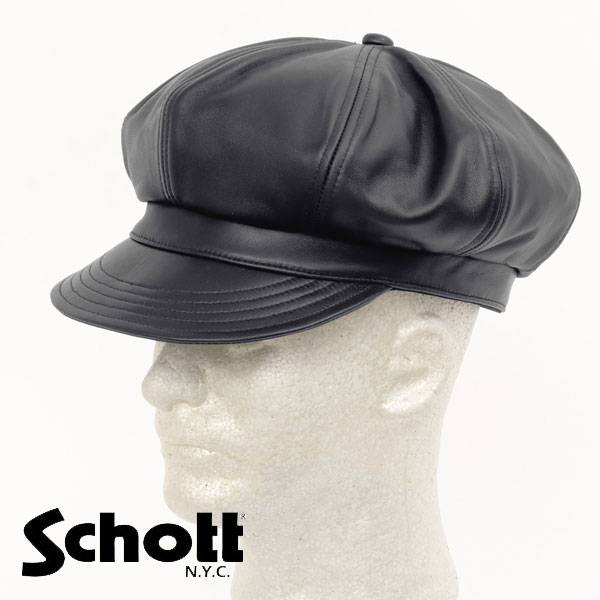 Schott ショット LEATHER NEWS BOY　 782-2974001  010）BLACK  ラムレザー　羊革の画像