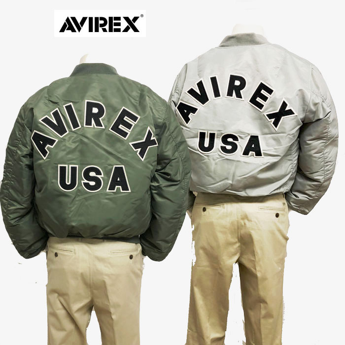 AVIREX アヴィレックス 6102171 ロゴ入り MA-1ジャケット メンズフライトジャケット MA-1 COMMERCIAL LOGO 2023年モデルの画像