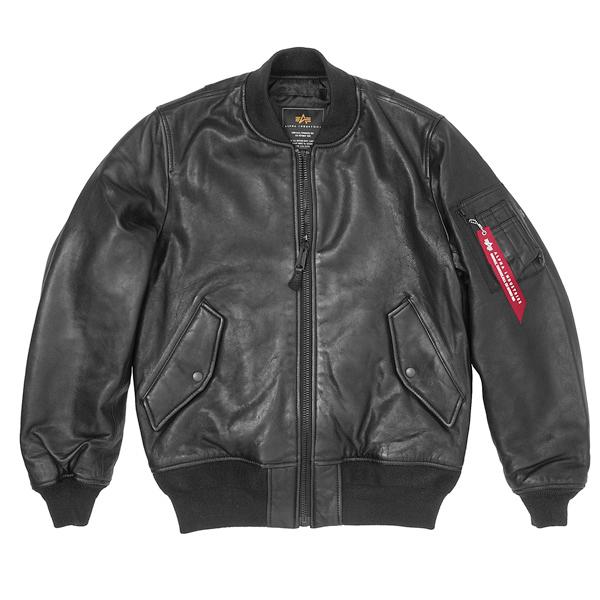 ALPHA INDUSTRIES MA-1レザージャケットGENUINE ALPHA INDUSTRIES アルファ メンズ MA-1 フライトジャケット 本