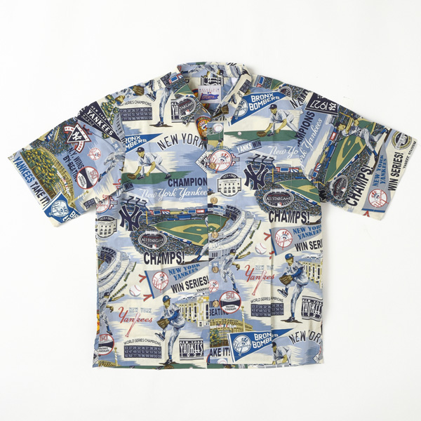 reynspooner レインスプーナー YANKEES ヤンキース MLB アロハシャツ ハワイアン Scenic Aloha Shirt コットン100％画像