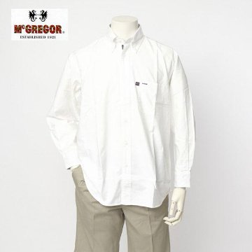 McGREGOR　MM17-4001 マクレガー メンズ　長袖シャツ　オックスフォード　ボタンダウンシャツ　ホワイト 刺繍　McGREGOR NAME ポケット画像