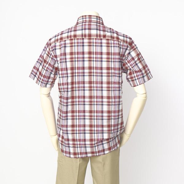 マクレガー　McGREGOR　MM16-9306 マクレガー メンズ　半袖シャツ　マドラスチェック　レギュラーシャツ　 ワンポイントドラゴン刺繍の画像