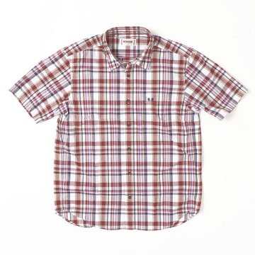 マクレガー　McGREGOR　MM16-9306 マクレガー メンズ　半袖シャツ　マドラスチェック　レギュラーシャツ　 ワンポイントドラゴン刺繍の画像