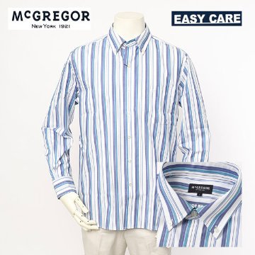 McGREGOR マクレガー EASY CARE　イージーケア ボタンダウンシャツ 111174101 シャツ メンズ 紳士 春服 ストライプ柄画像