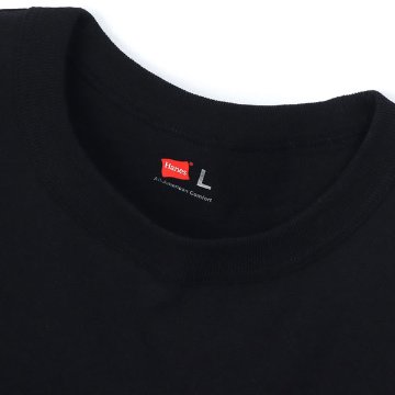 HANES ヘインズ HM1-X202　クルーネック 綿100％ 半袖 Tシャツ ホワイト ブラック ジャパン代理店製品画像