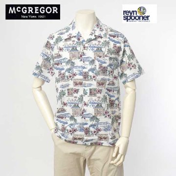 McGREGOR　マクレガー レインスプナー 111163502 メンズ　半袖シャツ コラボ ボタンダウン アロハシャツ ハワイ サッカー素材画像