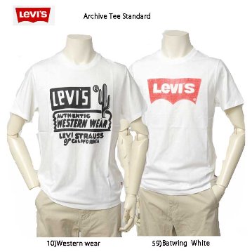 Levis リーバイス 22491-14-15 メンズ レディース Archive Tee Standard コットン素材 プリントT ユーズド感画像