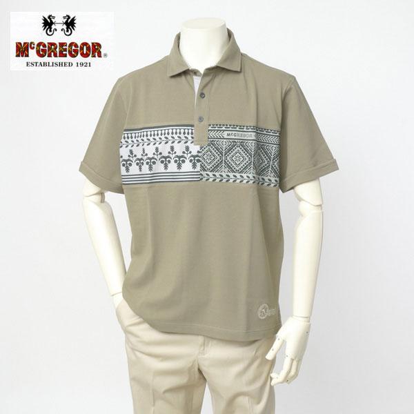  McGREGOR マックレガー メンズ 111624103 チェスト切り替えパネル台襟　半袖ポロシャツ画像
