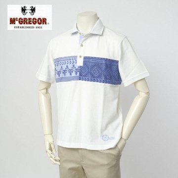  McGREGOR マックレガー メンズ 111624103 チェスト切り替えパネル台襟　半袖ポロシャツ画像