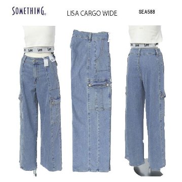 Something サムシング SEA588 LISA CARGO WIDE　ワイドカーゴパンツ　デニム　ストレッチの画像