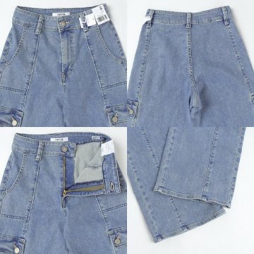 Something サムシング SEA588 LISA CARGO WIDE　ワイドカーゴパンツ　デニム　ストレッチの画像