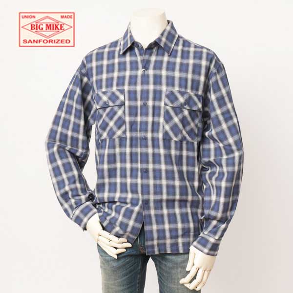 BIG MIKE ビッグマイク 102415701 OMBLE CHECK SHIRTS 長袖 チェックシャツ コットン の画像