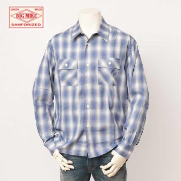 BIG MIKE 102425012 OMBLE CHECK L/S SHIRTS メンズ 長袖 シャツ レギュラーカラー の画像