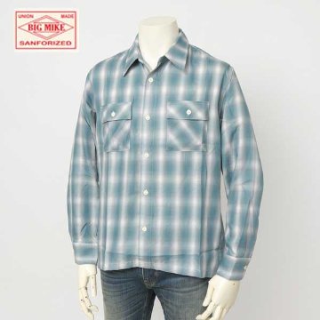 BIG MIKE 102425012 OMBLE CHECK L/S SHIRTS メンズ 長袖 シャツ レギュラーカラー の画像