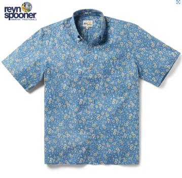 レインスプーナー  REYN　SPOONER KETTLE FLORAL  Spooner Kloth BUTTON FRONT  LICHEN BLUE  XSサイズの画像