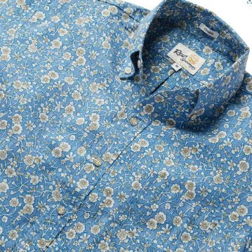 レインスプーナー  REYN　SPOONER KETTLE FLORAL  Spooner Kloth BUTTON FRONT  LICHEN BLUE  XSサイズの画像