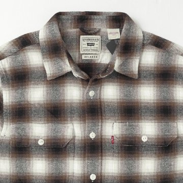 LEVI'S リーバイス　JACKSON ワーカーシャツ フランネルシャツ 19573-02 37）Brown メンズ ボックス型 秋 冬の画像