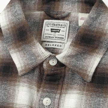 LEVI'S リーバイス　JACKSON ワーカーシャツ フランネルシャツ 19573-02 37）Brown メンズ ボックス型 秋 冬の画像