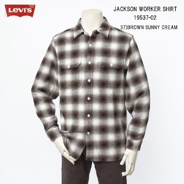 LEVI'S リーバイス　JACKSON ワーカーシャツ フランネルシャツ 19573-02 37）Brown メンズ ボックス型 秋 冬の画像