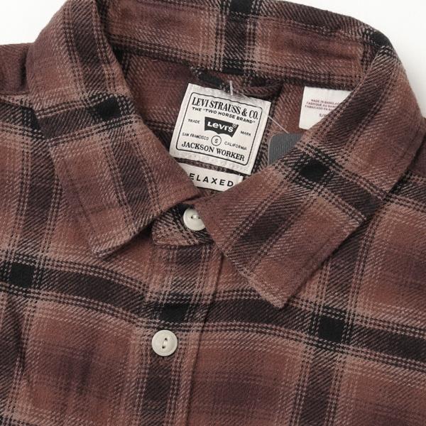 LEVI'S リーバイス　JACKSON ワーカーシャツ フランネルシャツ 19573-02 45）CHOCO COFFEE　メンズ ボックス型 秋 冬の画像