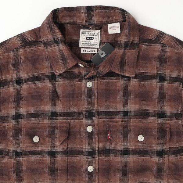 LEVI'S リーバイス　JACKSON ワーカーシャツ フランネルシャツ 19573-02 45）CHOCO COFFEE　メンズ ボックス型 秋 冬の画像