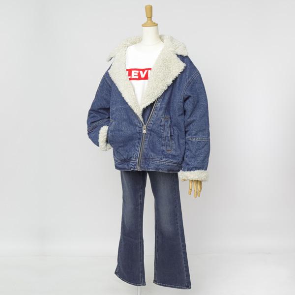 Lady Levi's レディース　リーバイス　A9370-0001 シェルパ フライトジャケット  01）ミディアムブルー　 IN THE AIR Sサイズ/Japan-Mの画像