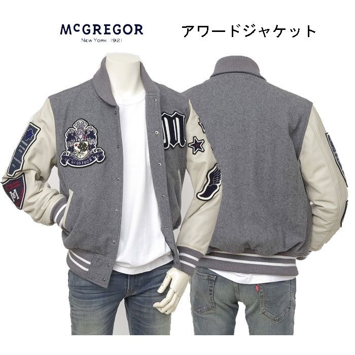 20%OFF McGREGOR (マグレガー)メンズ 111134601 袖革アワードジャケット アワードジャケット アメカジ レザー 24FW 袖革 スタジャンの画像