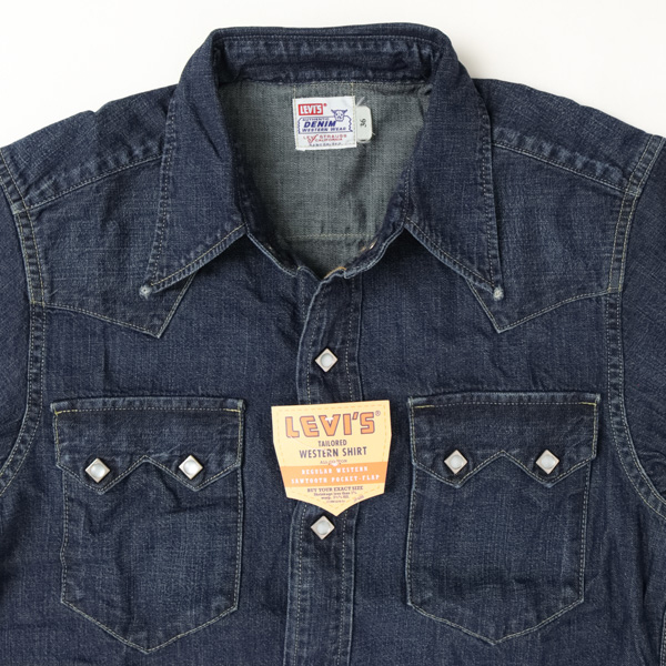 LEVI'S リーバイス VINTAGE ヴィンテージ WESTERN SHIRT ショートホーン メンズ Sサイズ デッドストック 日本製の画像