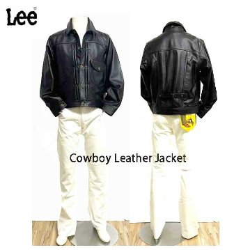 Lee　Cowboy   LM9901 レザー　カウボーイ　ジャケット 01）Black　牛革　レザーGジャン　革ジャケット　ブルゾン ファーストタイプ　ワンポケット　Cowboy　Jacketの画像