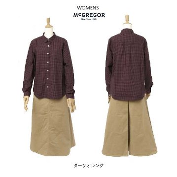 McGREGOR マクレガー レディース 311174702 チェック シャツ ブラウス 定番 綿 長袖 カラーシャツ ポプリンチェックシャツの画像