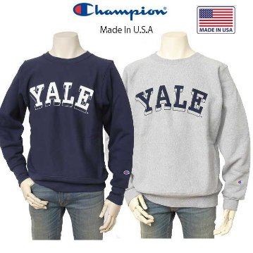 チャンピオン（champion) YALE エール大学 リバースウィーブ　クルーネックスウェット カレッジロゴ 米国製　USA　トレーナー　の画像