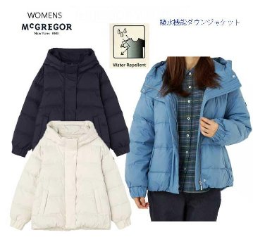 20％OFF McGREGOR　マクレガー　レディース 311134802フ ショートコクーンダウンジャケット 撥水加工素材　Water Repellent　婦人　ダウン　ブルゾン　ジャンバー 防寒　の画像