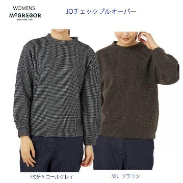 McGREGOR マクレガー レディース WOMENS 311714803 JQ ジャガード　チェック　ミニ千鳥チ柄チェック　プルオーバー　カットソーの画像