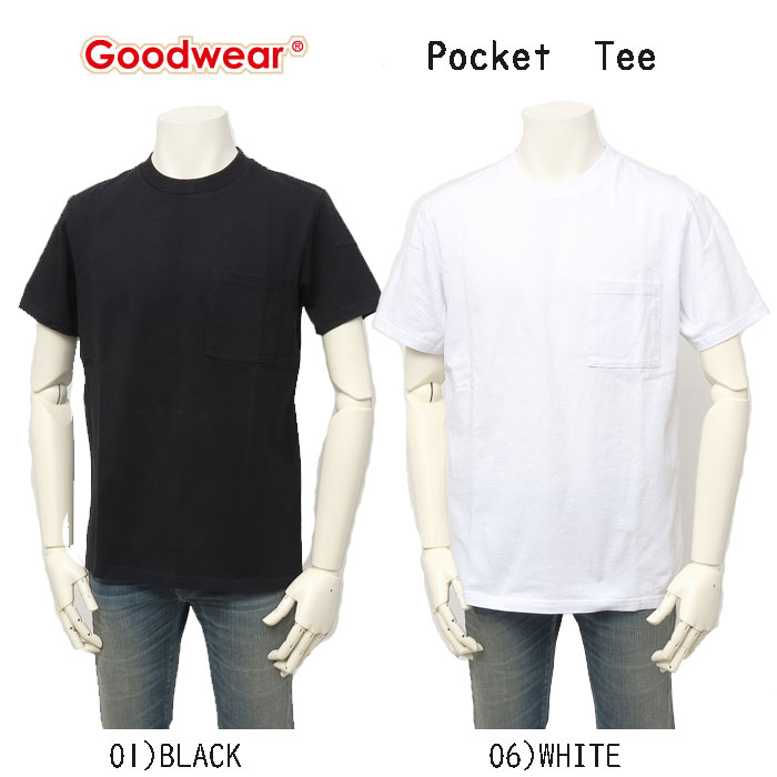 Goodwear グッドウェア 2W7-2500 USAコットン 無地ポケット Tee メンズ レディース ユニセックス 春 夏 Tシャツ カジュアル 半袖 シャツ コットン 綿 肉厚 の画像