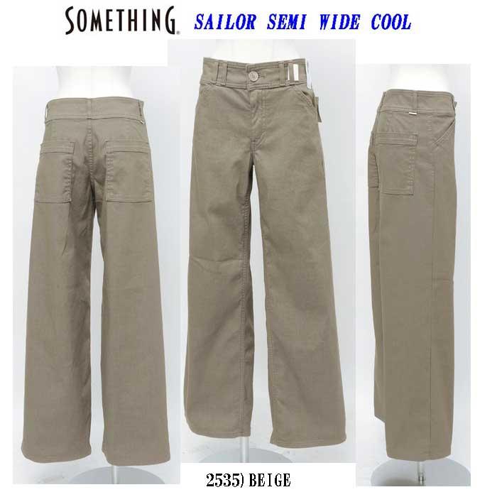 Something サムシング ss135 COOL セーラー セミワイド デニムパンツ レディース パンツ ストレッチ 春夏 涼しい 日本製 の画像