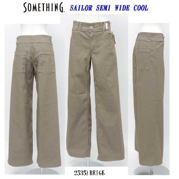 Something サムシング ss135 COOL セーラー セミワイド デニムパンツ レディース パンツ ストレッチ 春夏 涼しい 日本製 の画像