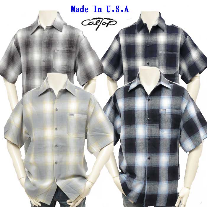 CALTOP キャルトップ OMBRE CHECK SHIRTS 半袖オンブレチェック シャツ メンズ トップス の画像
