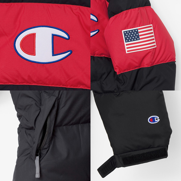 チャンピオン（champion) 　アクションスタイルダウンジャケット　ビックロゴ　スポーツミックスの画像