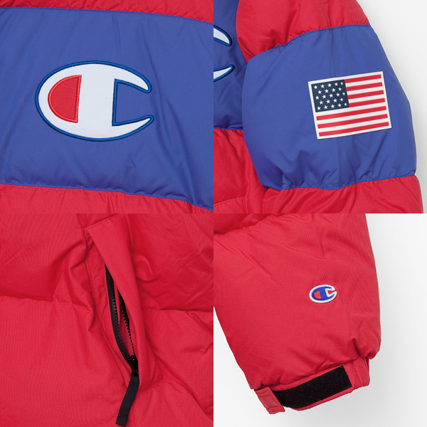 チャンピオン（champion) 　アクションスタイルダウンジャケット　ビックロゴ　スポーツミックスの画像