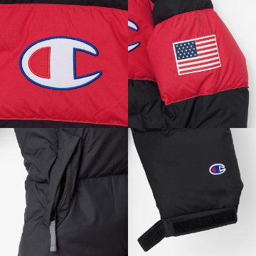 チャンピオン（champion) 　アクションスタイルダウンジャケット　ビックロゴ　スポーツミックスの画像