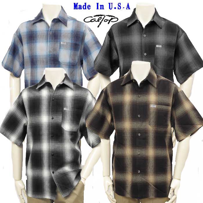 CALTOP キャルトップ OMBRE CHECK SHIRTS 半袖オンブレチェック シャツ メンズ トップス の画像