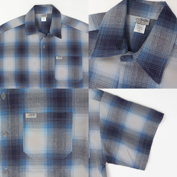 CALTOP キャルトップ OMBRE CHECK SHIRTS 半袖オンブレチェック シャツ メンズ トップス の画像
