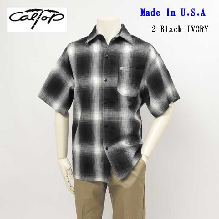 CALTOP キャルトップ OMBRE CHECK SHIRTS 半袖オンブレチェック シャツ メンズ トップス の画像