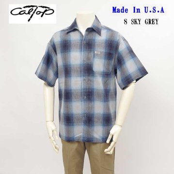 CALTOP キャルトップ OMBRE CHECK SHIRTS 半袖オンブレチェック シャツ メンズ トップス の画像