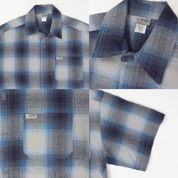 CALTOP キャルトップ OMBRE CHECK SHIRTS 半袖オンブレチェック シャツ メンズ トップス の画像