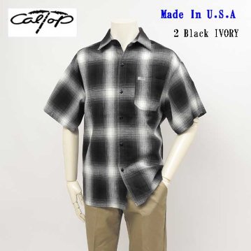 CALTOP キャルトップ OMBRE CHECK SHIRTS 半袖オンブレチェック シャツ メンズ トップス の画像